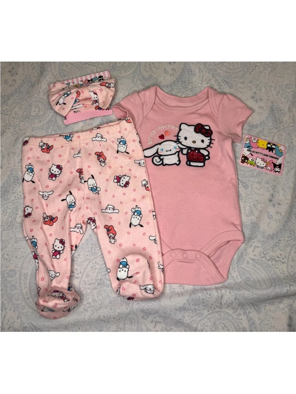 Hello Kitty and Friends Infant 3 Piece Footed Outfit